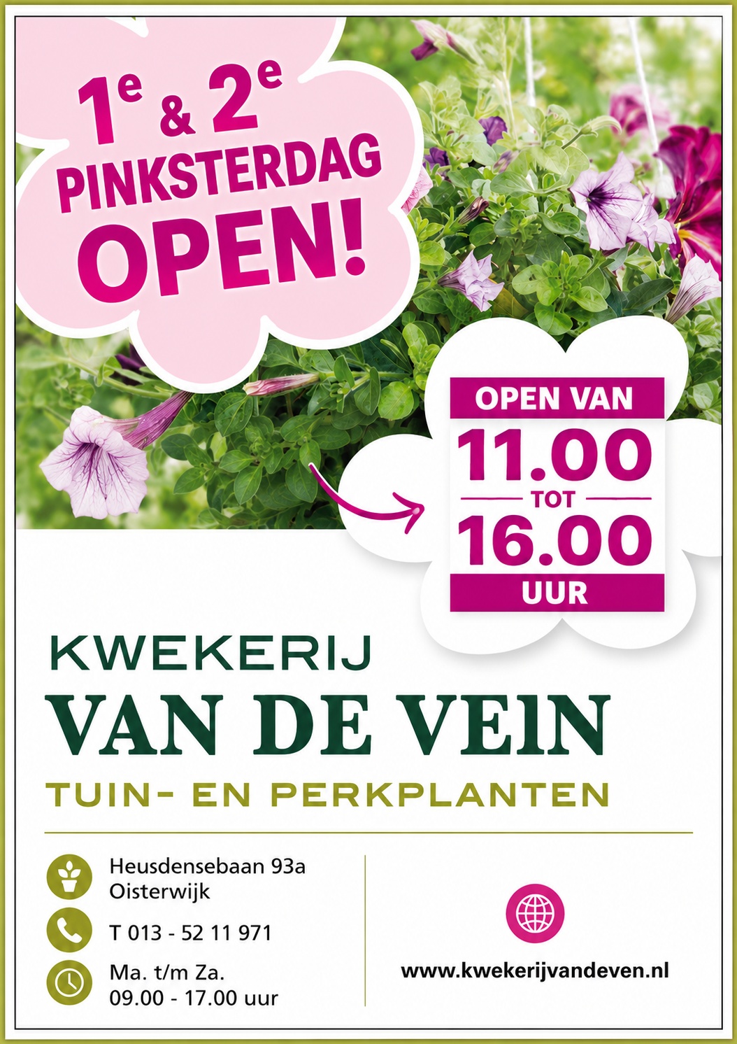 1e en 2e pinksterdag open staand