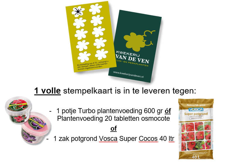 Stempelkaart Kwekerij van de Ven Actie 2023